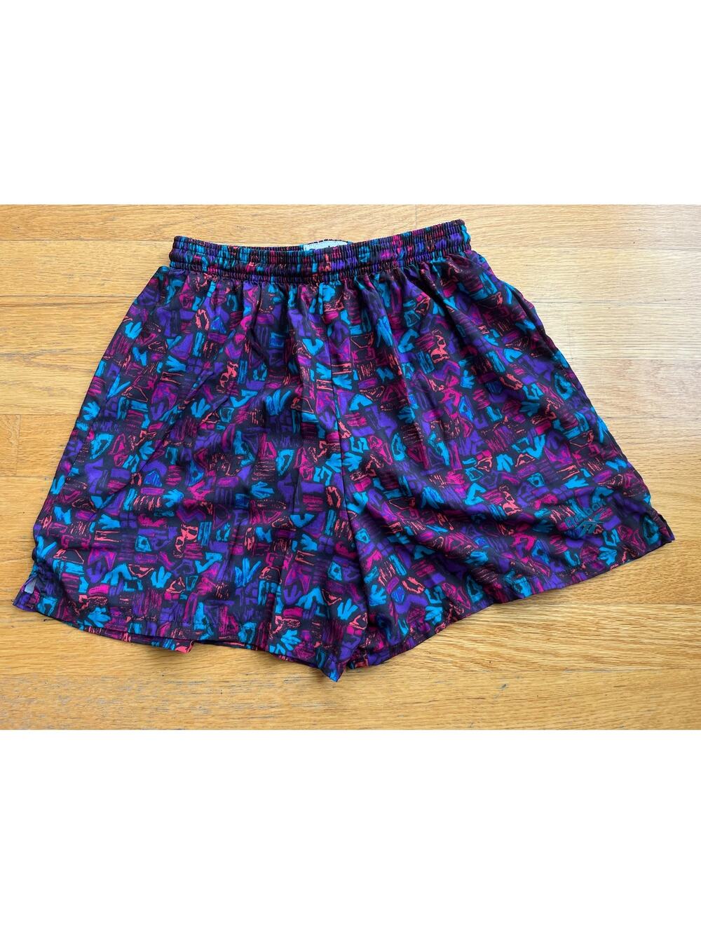 Vintage Reebok Boy's swim trunks Made in USA geometric pattern Medium 80s/90s